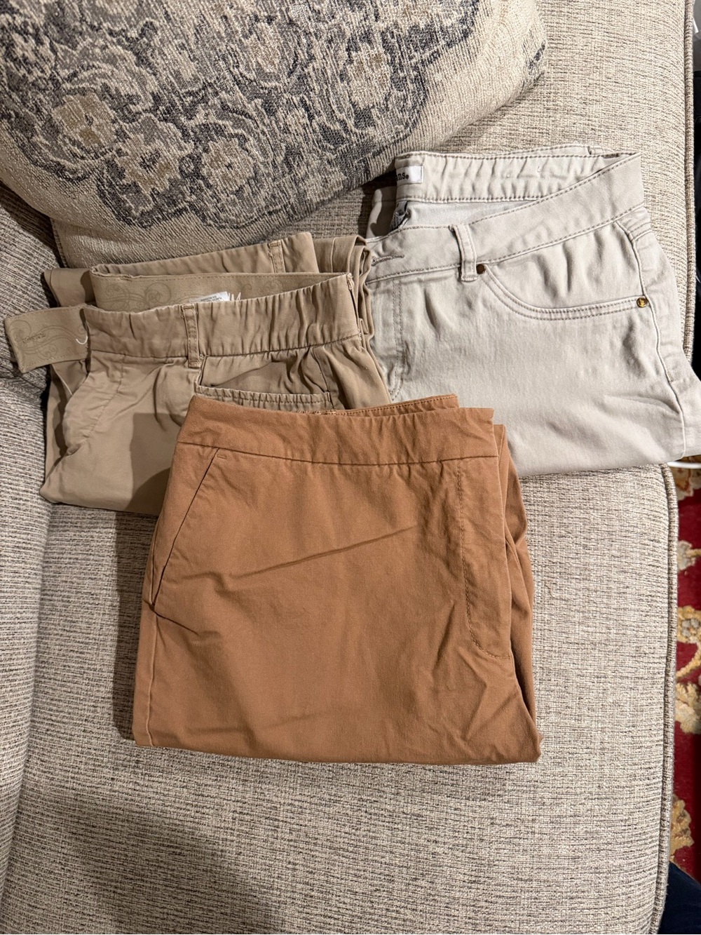 Women’s Pants Lot Size 14 16 Talbots JM Collection D Jeans Ankle Career Pants GC